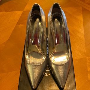 Silver High Heel Pumps